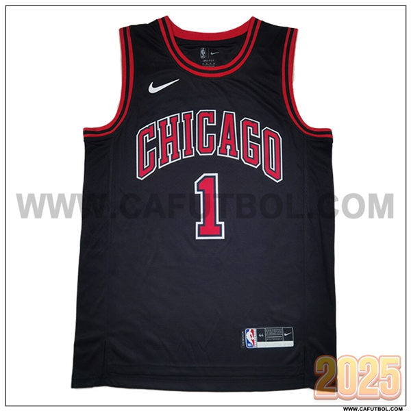 Camisetas NBA Chicago Bulls (Rosa #1) 2025/26 Negro/Rojo