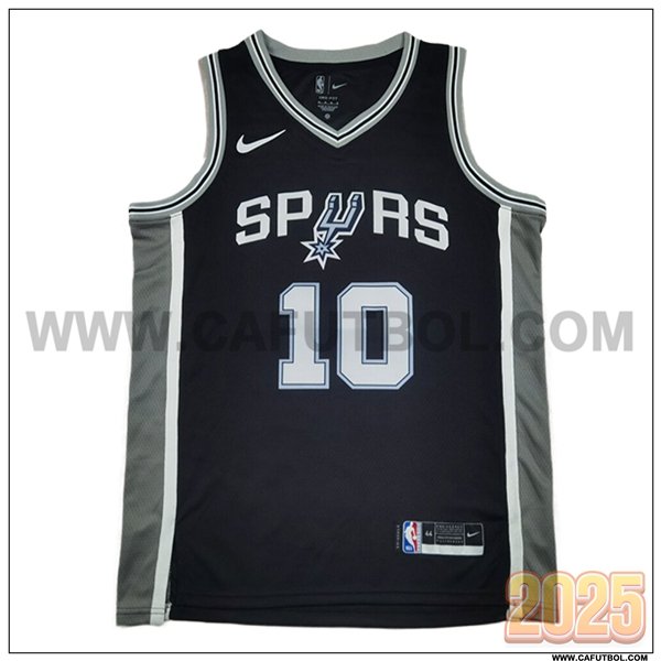 Camisetas NBA San Antonio Spurs (SOCHAN #10) 2025/26 Negro/Gris/Blanco