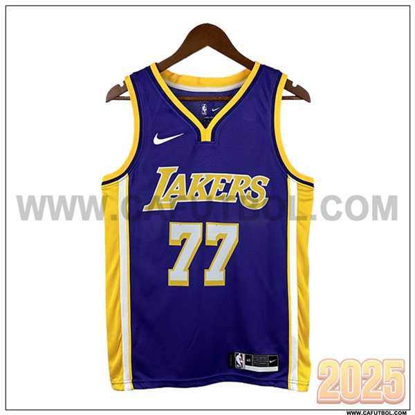 Camisetas NBA Los Angeles Lakers (DONCIC #77) 2025/26 Violeta/Amarillo/Blanco
