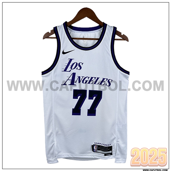 Camisetas NBA Los Angeles Lakers (DONCIC #77) 2025/26 Blanco/Negro