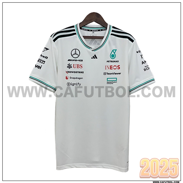 Camiseta de manga corta Mercedes Benz F1 Team Blanco/Negro/Verde 2025