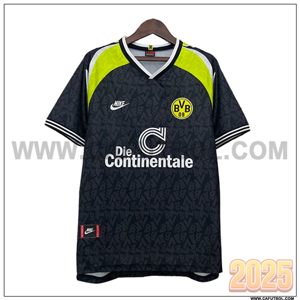 Segunda Camiseta de Dortmund BVB Retro Negro/AMARILLO 1995/1996