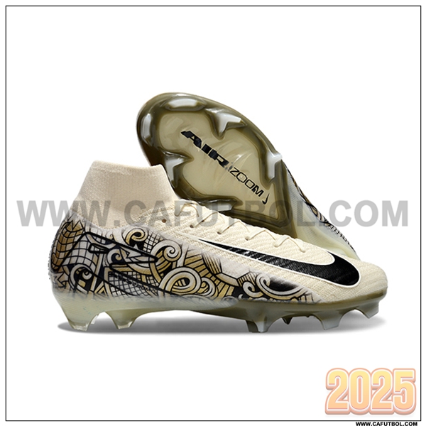 Nike Botas De Fútbol Air Zoom Mercurial Superfly IIX Elite FG Beige/Negro