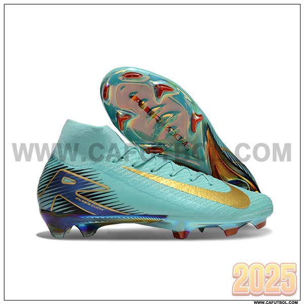 Nike Botas De Fútbol Air Zoom Mercurial Superfly IIX Elite FG Verde/Azul/Amarillo