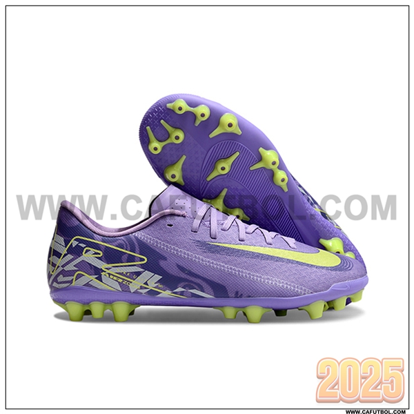 Nike Botas De Fútbol AIR ZOOM MERCURIAL VAPOR XVI ACADEMY X MBAPPE AG Violeta/Verde