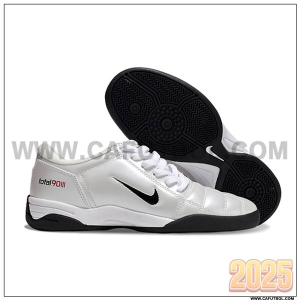 Nike Botas De Fútbol T90 IC Blanco/Negro