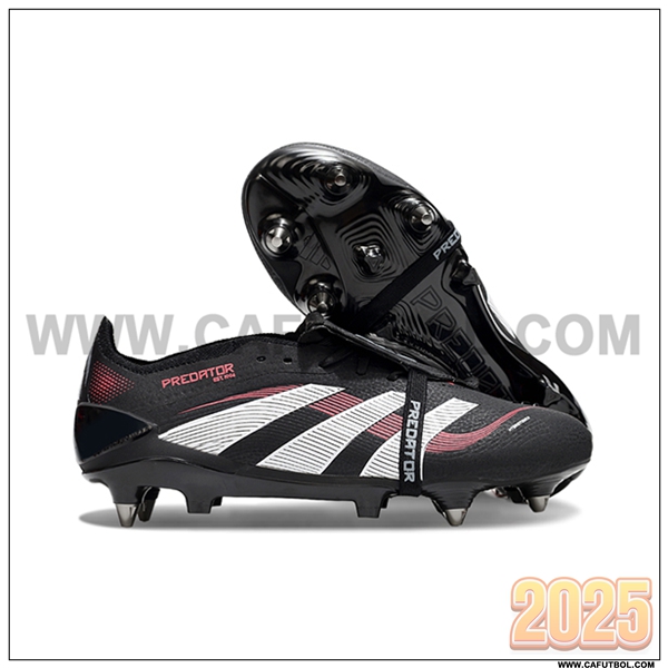 Adidas Botas De Fútbol 25 Predator Elite Tongue SG Negro/Blanco/Rojo