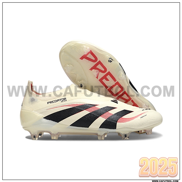 Adidas Botas De Fútbol 25 Predator Elite LL FG Blanco/Negro/Rojo