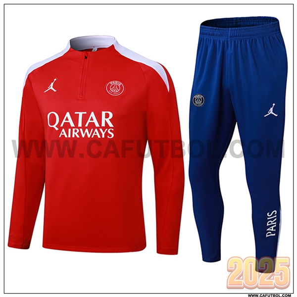Chandal de Futbol PSG Rojo/Blanco 2025 2026