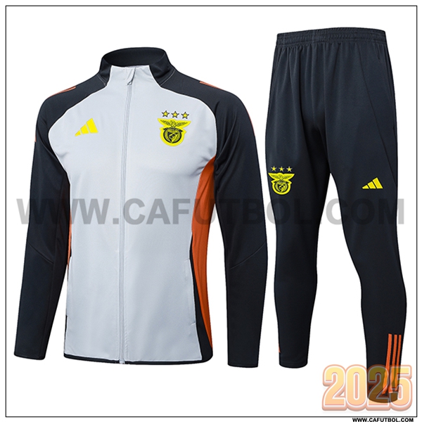 Chandal Chaquetas Futbol Benfica Gris/Negro/Naranja 2025 2026