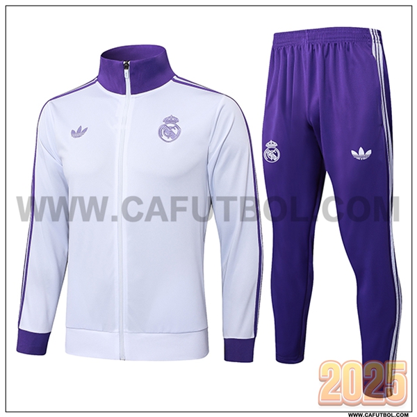 Chandal Chaquetas Futbol Real Madrid Blanco/Violeta 2025 2026