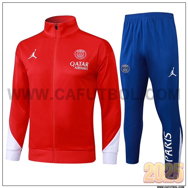 Chandal Chaquetas Futbol PSG Rojo/Blanco 2025 2026
