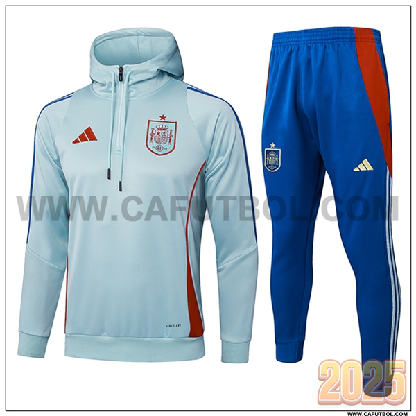 Chaqueta Con Capucha Chandal España Verde/Rojo 2025 2026
