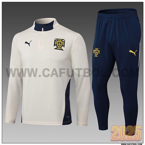 Chandal de Futbol Portugal Ninos Beige 2025 2026
