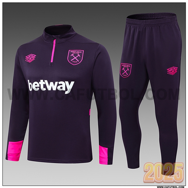 Chandal de Futbol West Ham Ninos Violeta 2025 2026