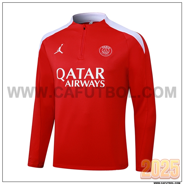 Sudadera Entrenamiento PSG Rojo/Blanco 2025 2026