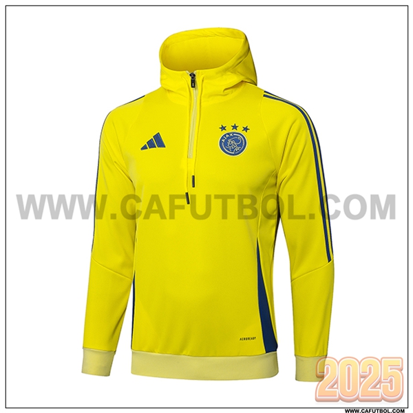 Sudadera Entrenamiento Capucha Ajax Amarillo/Azul 2025 2026