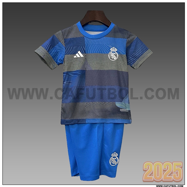 Camiseta Entrenamiento Real Madrid Ninos Azul/Verde 2025 2026
