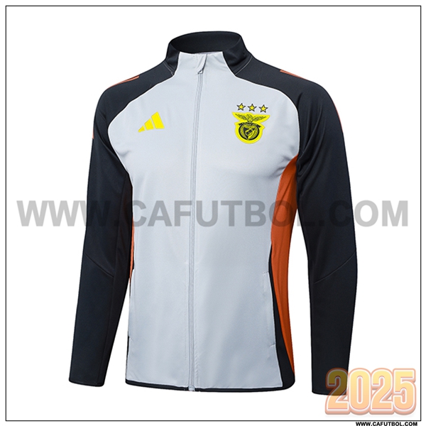 Chaquetas Futbol Benfica Gris/Negro/Naranja 2025 2026