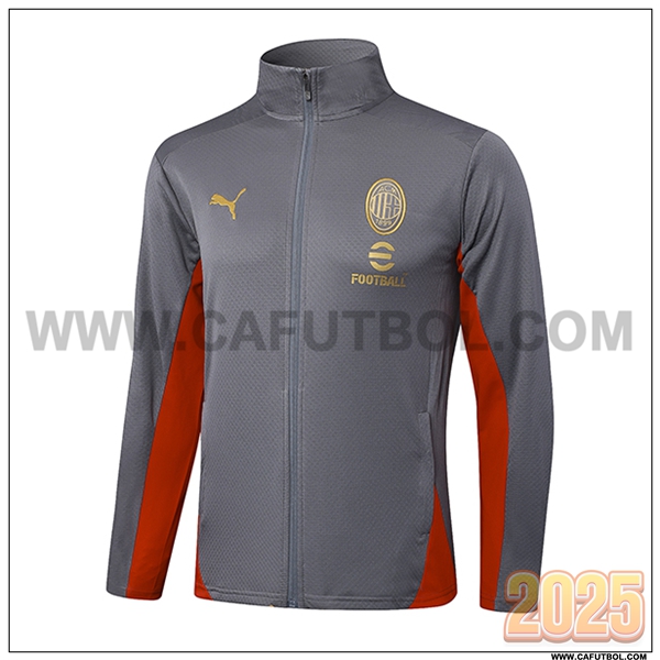 Chaquetas Futbol AC Milan Gris/Rojo 2025 2026