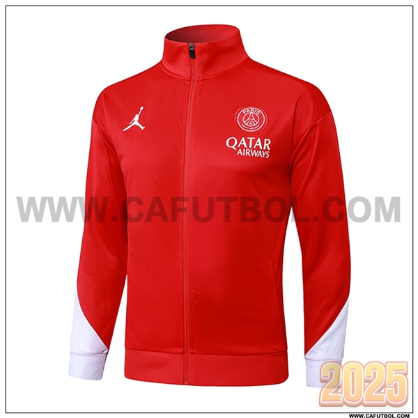 Chaquetas Futbol PSG Rojo/Blanco 2025 2026