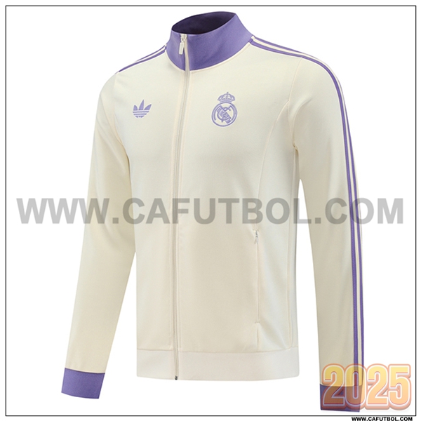 Chaquetas Futbol Real Madrid Beige/Violeta 2025 2026