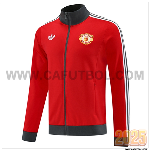 Chaquetas Futbol Manchester United Rojo/Gris 2025 2026