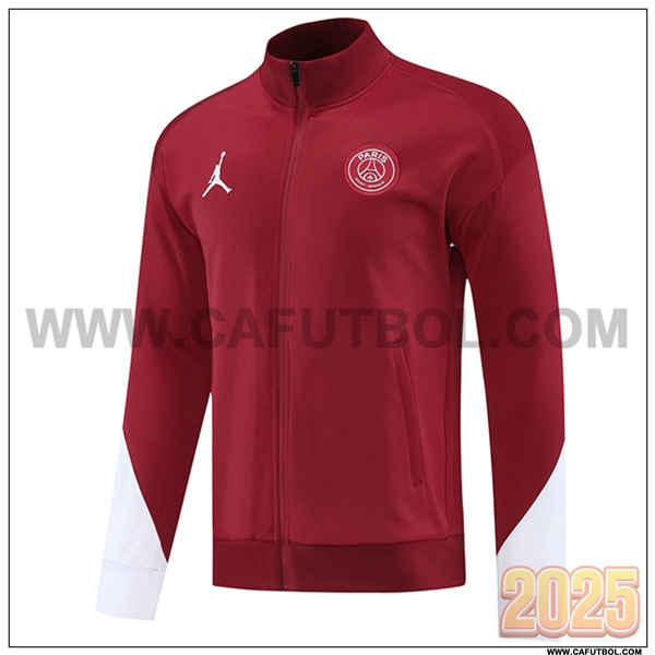Chaquetas Futbol PSG Rojo/Blanco 2025 2026 -02