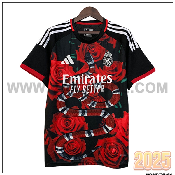 Camiseta Futbol Real Madrid Rojo/Negro Edicion Especial 2025 2026