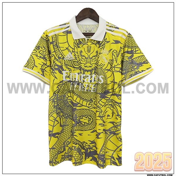 Camiseta Futbol Real Madrid AMARILLO/Blanco Edicion Especial 2025 2026