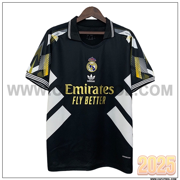 Camiseta Futbol Real Madrid Negro/Blanco Edicion Especial 2025 2026
