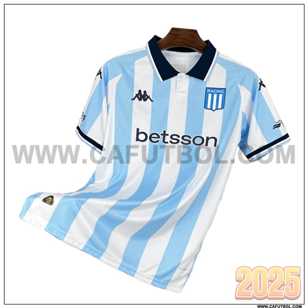 Primera Camiseta Futbol Racing Club de Avellaneda Blanco/Azul cielo 2025 2026