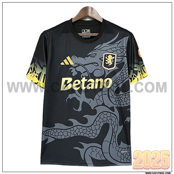 Camiseta Futbol Aston Villa Negro Edicion Especial 2025 2026