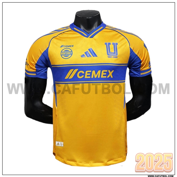 Nuevo Camiseta de Tigres UANL Primera AMARILLO/Azul 2025 2026