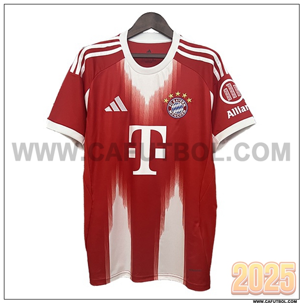Primera Camiseta Futbol Bayern Munich Rojo/Blanco Version Filtrada 2025 2026
