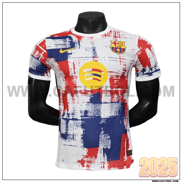 Camiseta Futbol FC Barcelona Blanco/Rojo Edicion Especial 2025 2026