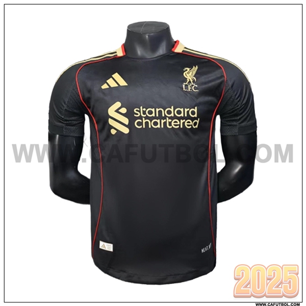 Tercero Camiseta Futbol FC Liverpool Negro/Rojo Version Filtrada 2025 2026