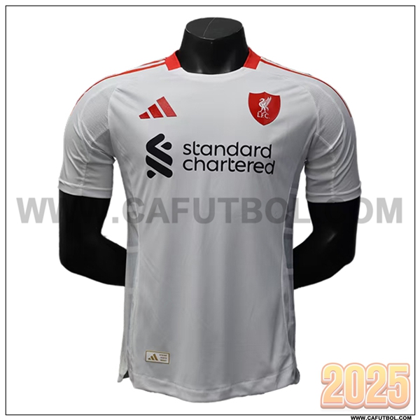 Segunda Camiseta Futbol FC Liverpool Blanco Version Filtrada 2025 2026