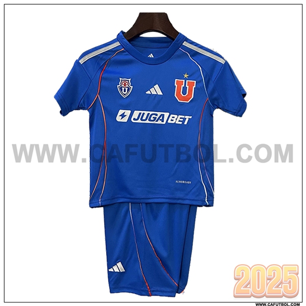 Nuevo Camiseta de Universidad de Chile Primera Ninos Azul 2025 2026