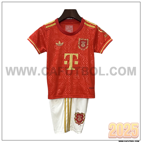 Nuevo Camiseta de Bayern Munich Ninos Rojo/Blanco 125º aniversario 2025 2026