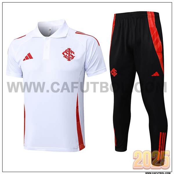 Camiseta Polo Internacional Blanco/Rojo 2025 2026