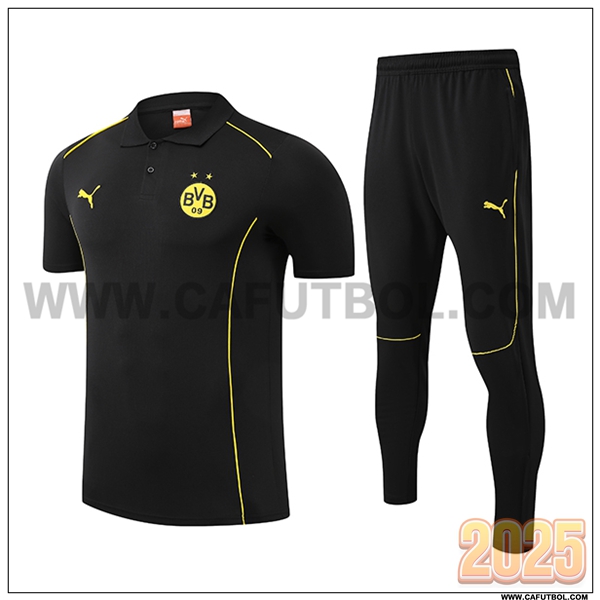 Camiseta Polo Dortmund Negro/Amarillo 2025 2026