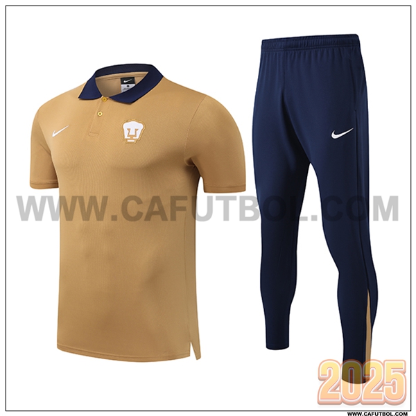 Camiseta Polo Pumas UNAM Marrón 2025 2026