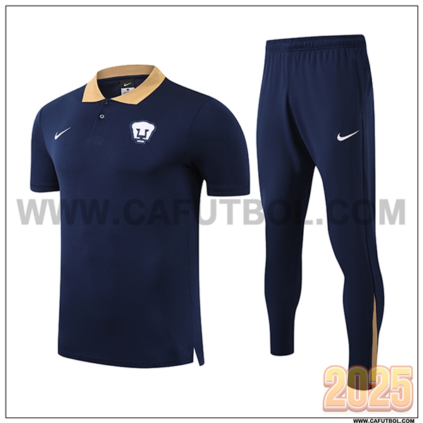 Camiseta Polo Pumas UNAM azul real 2025 2026