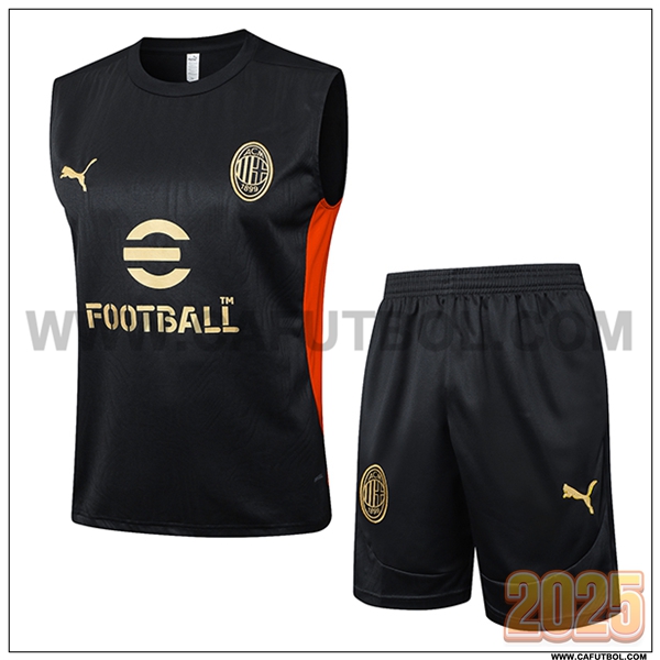 Camiseta Entrenamiento sin mangas AC Milan Negro/Rojo 2025 2026
