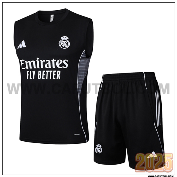 Camiseta Entrenamiento sin mangas Real Madrid Negro/Gris 2025 2026