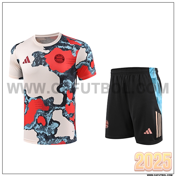Camiseta Entrenamiento Bayern Munich Beige/Rojo/Azul 2025 2026