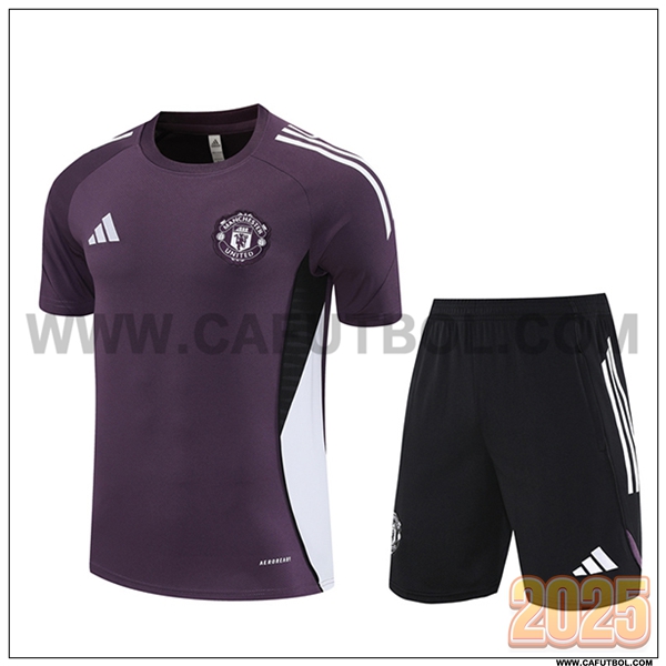 Camiseta Entrenamiento Manchester United Violeta/Blanco/Negro 2025 2026