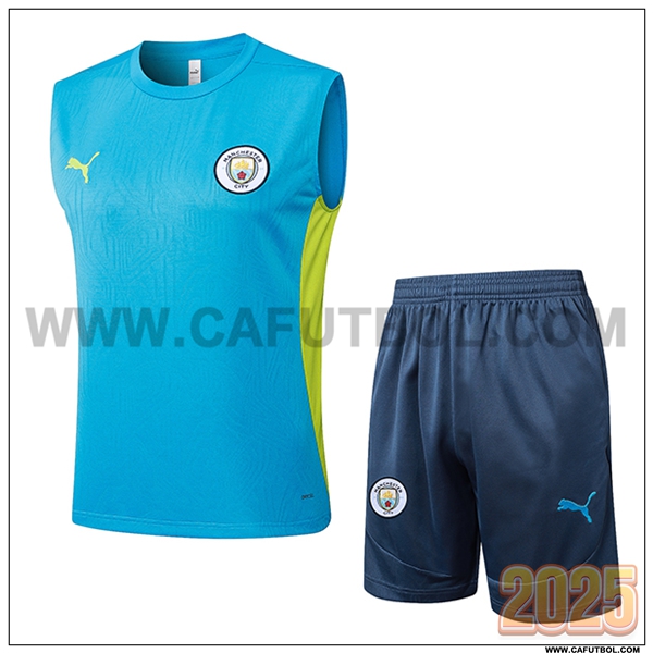 Camiseta Entrenamiento sin mangas Manchester City Azul/Verde 2025 2026