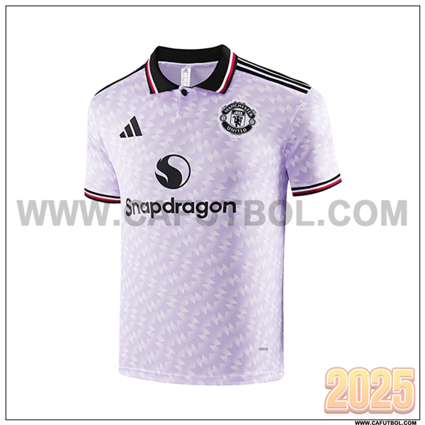 Camiseta Polo Manchester United Violeta/Blanco 2025 2026